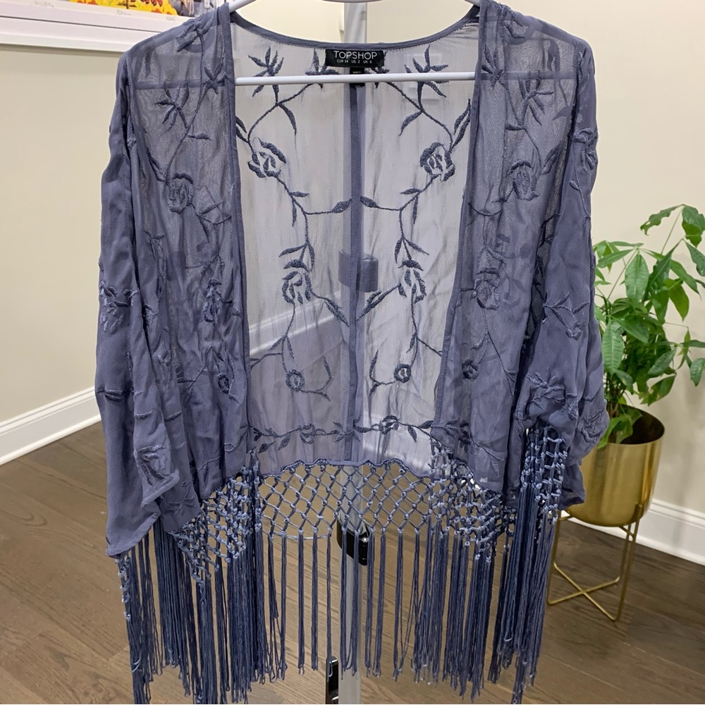 Topshop, sheer open top, Sz 2
